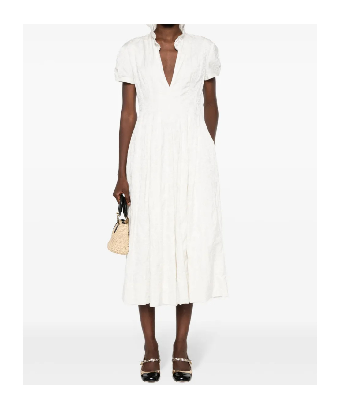 Philosophy Di Lorenzo Serafini V-neck Pleated Midi Dress
