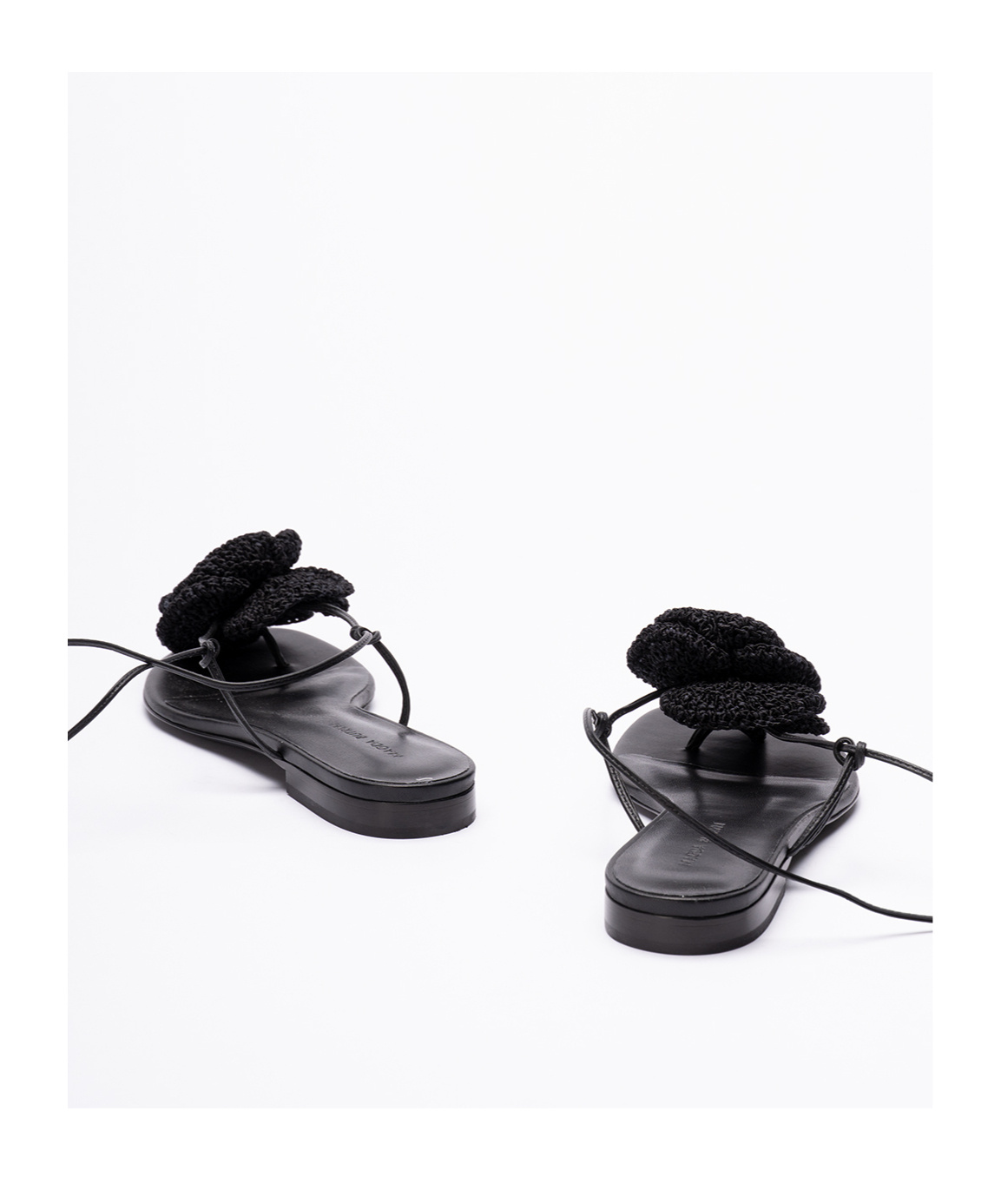 MAGDA BUTRYM CROCHET-FLORAL-APPLIQUÉ SANDALS