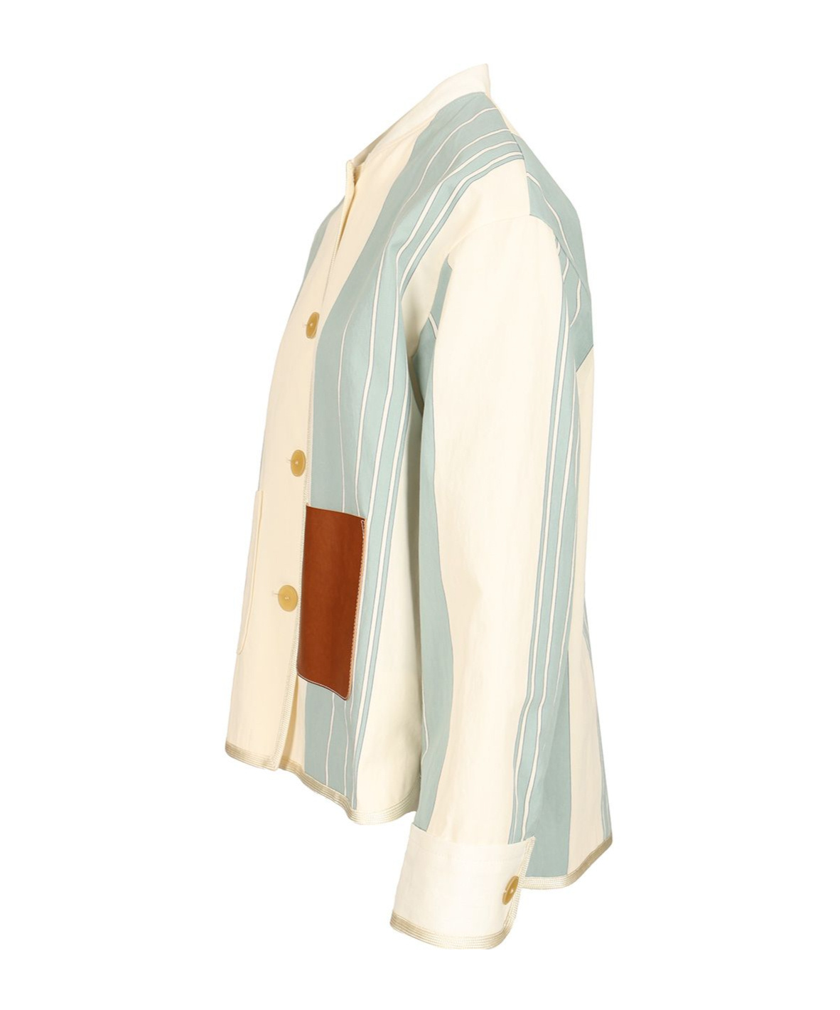 Shop Forte Forte Cotton Linen Stripe Work Jacket In White