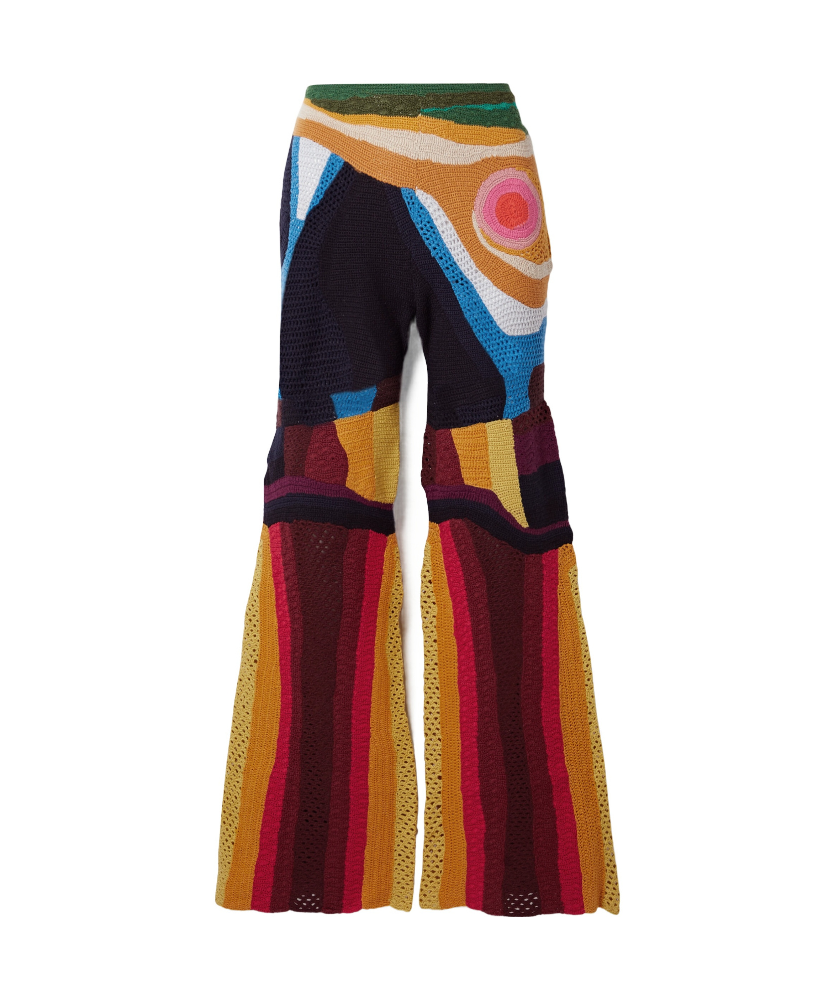 Gabriela Hearst Crocheted Flared Pants In Multi