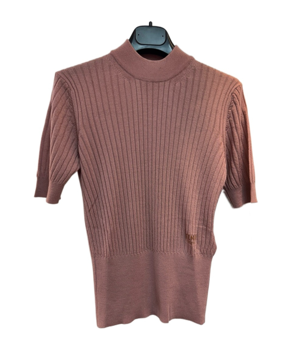 Fendi Short-sleeved Sweater In Brown