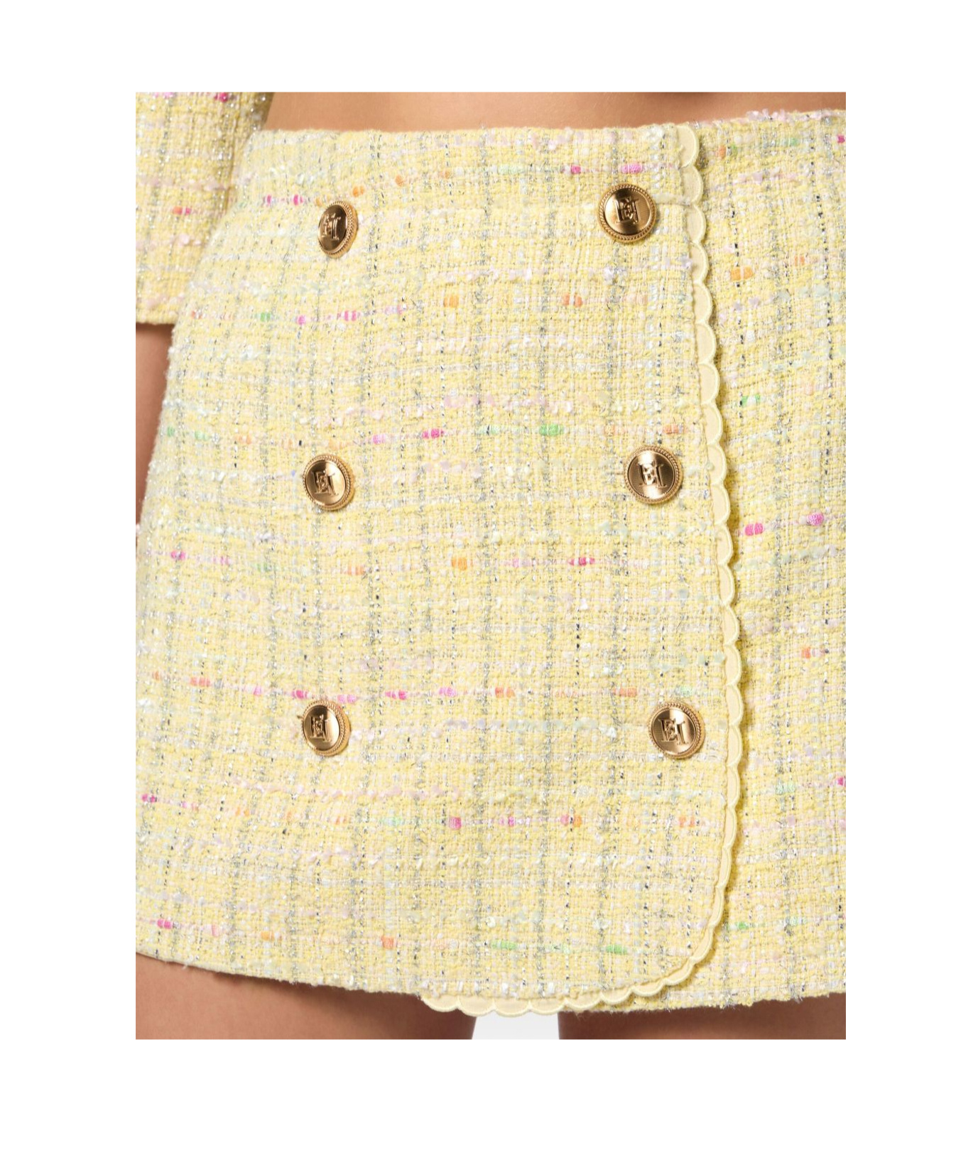 Elisabetta Franchi Button Skirt In Nude