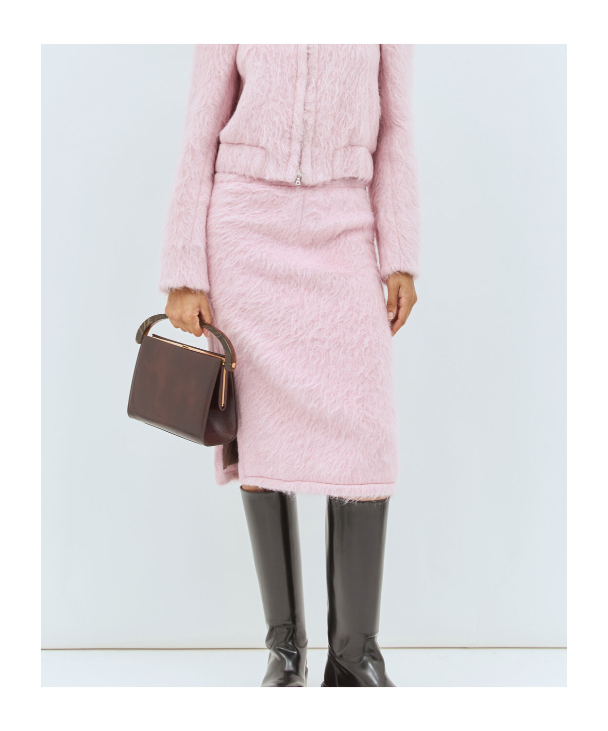 Dries Van Noten Fluffy Midi Skirt In Pink