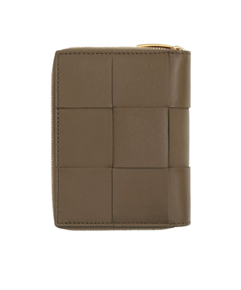 Bottega Veneta Full Zipper Wallet In Brown
