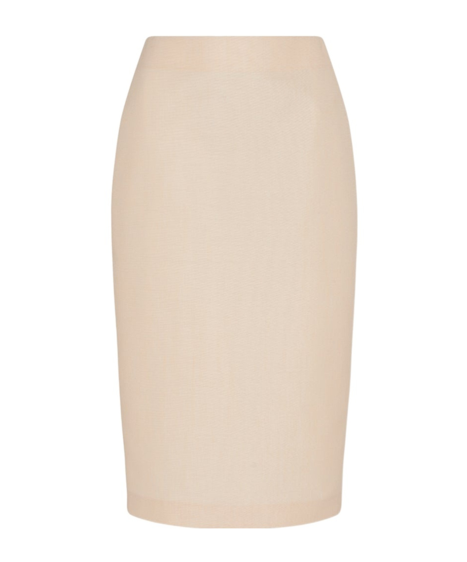 The Row Wool Zipper Skirt In Nude