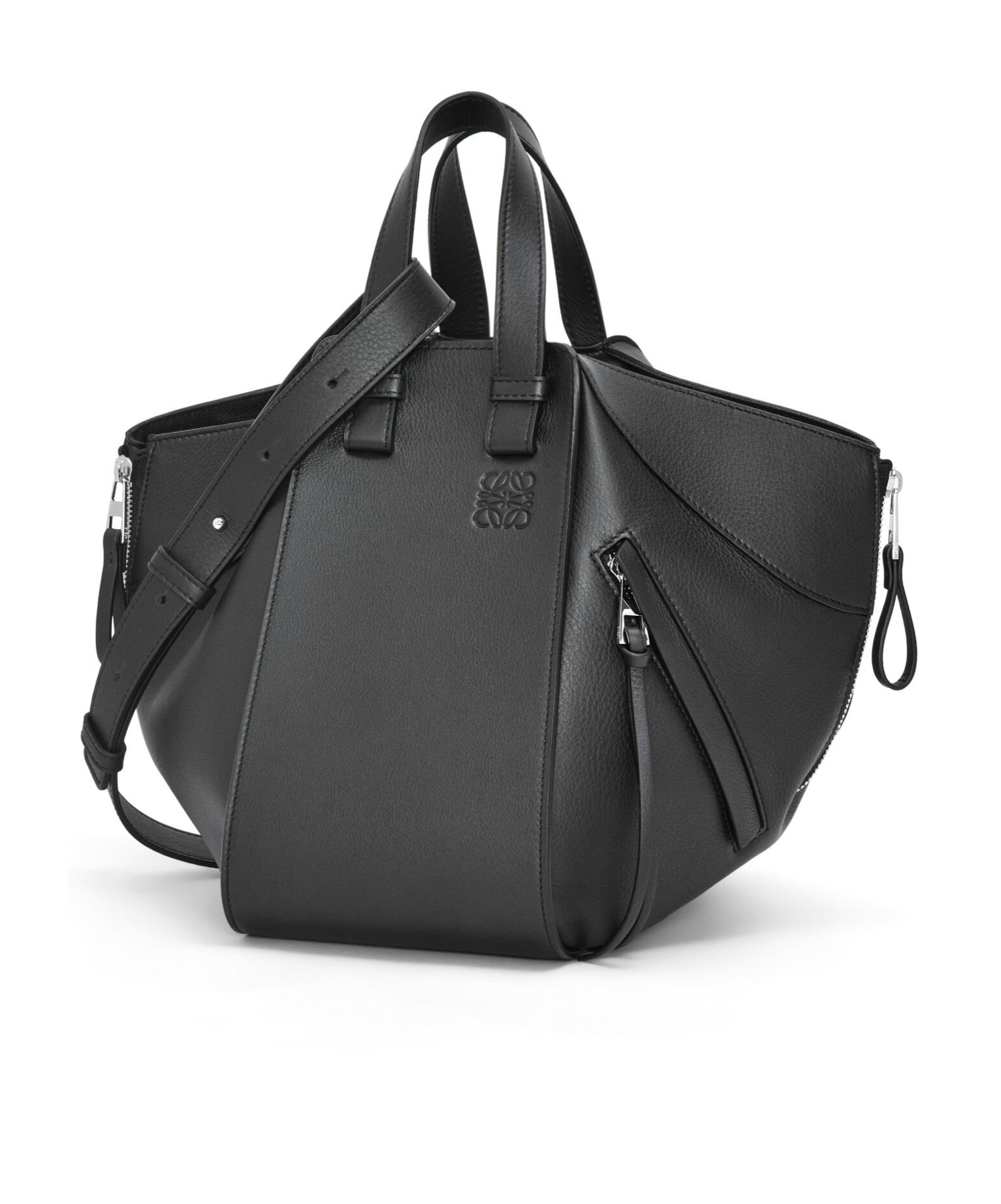 Loewe Small Cubi Anagram Jacquard Canvas And Leather Shoulder Bag In Black