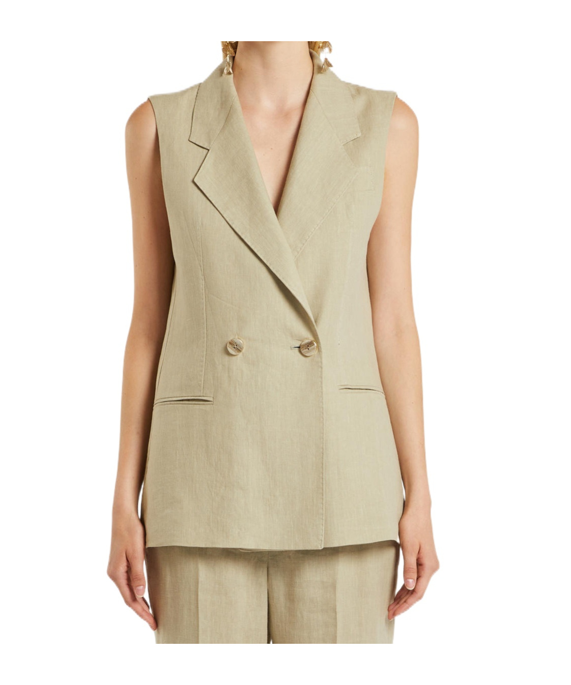 Marella Lapel Vest In Nude