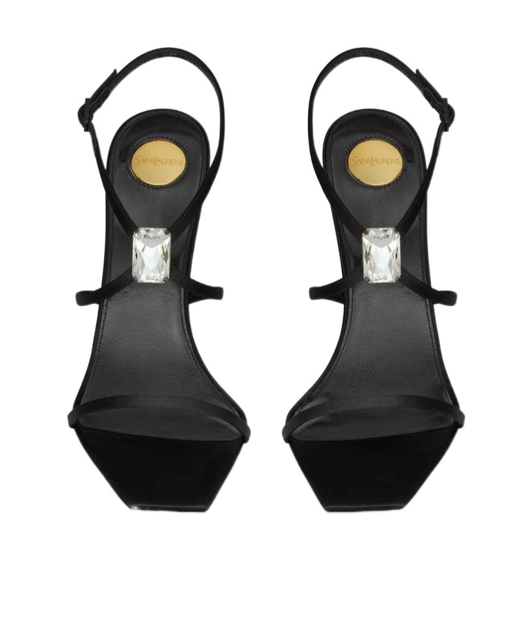 Saint Laurent Open-toed High-heeled Sandals In Black