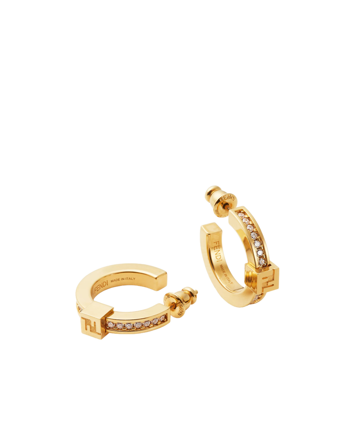 Fendi Small Hoop Earrings In Gold