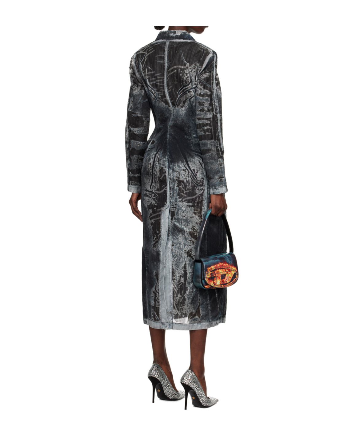 Diesel De-pia-fse Single-breasted Coat In Blue