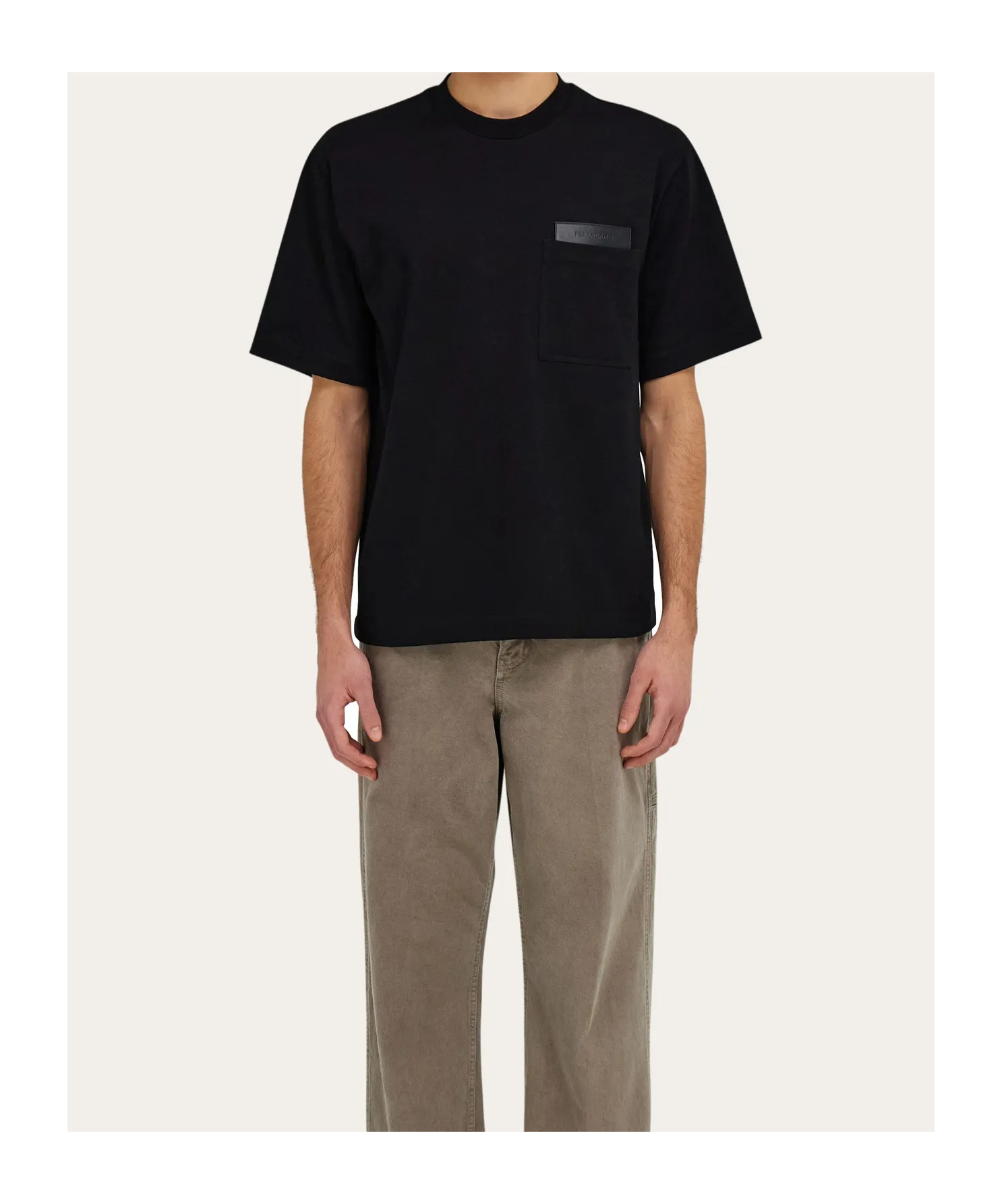 Ferragamo T-shirt With Pocket In Black