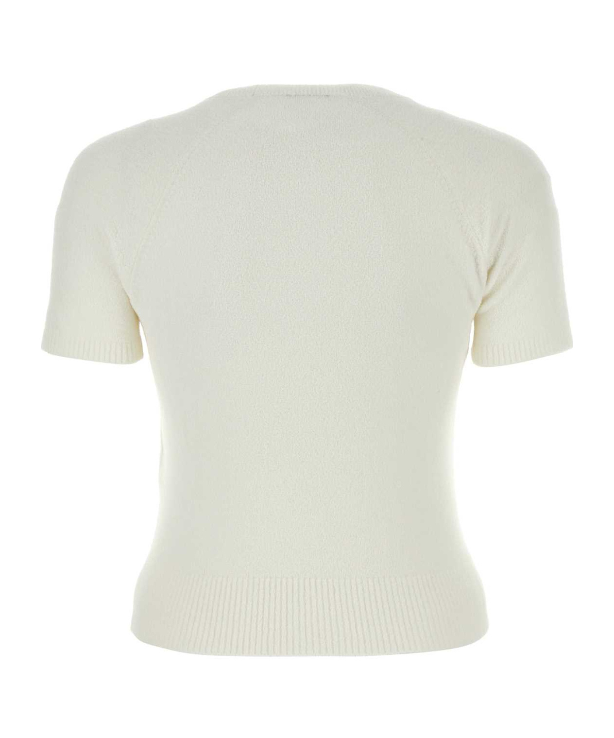 Patou Logo Jacquard Wool-blend Crop Top In White