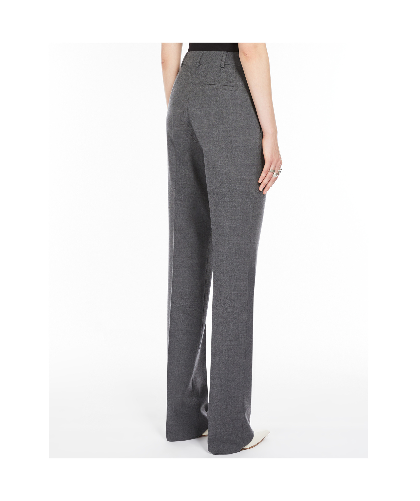 Sportmax Belt-loop Wool Casual Pants In Black