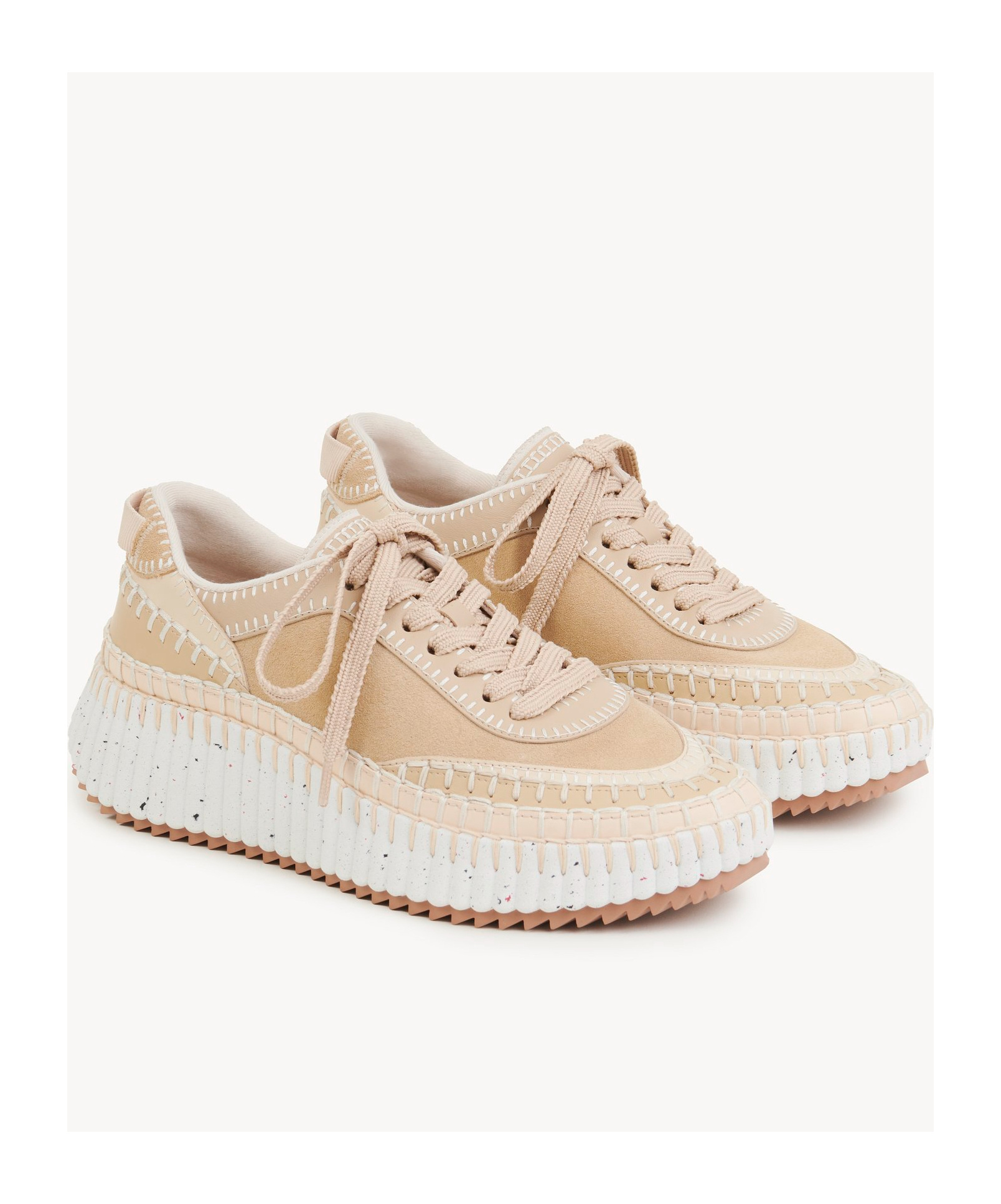 Chloé Baskets Nama Femme Beige Taille 41 100% Polyester In White