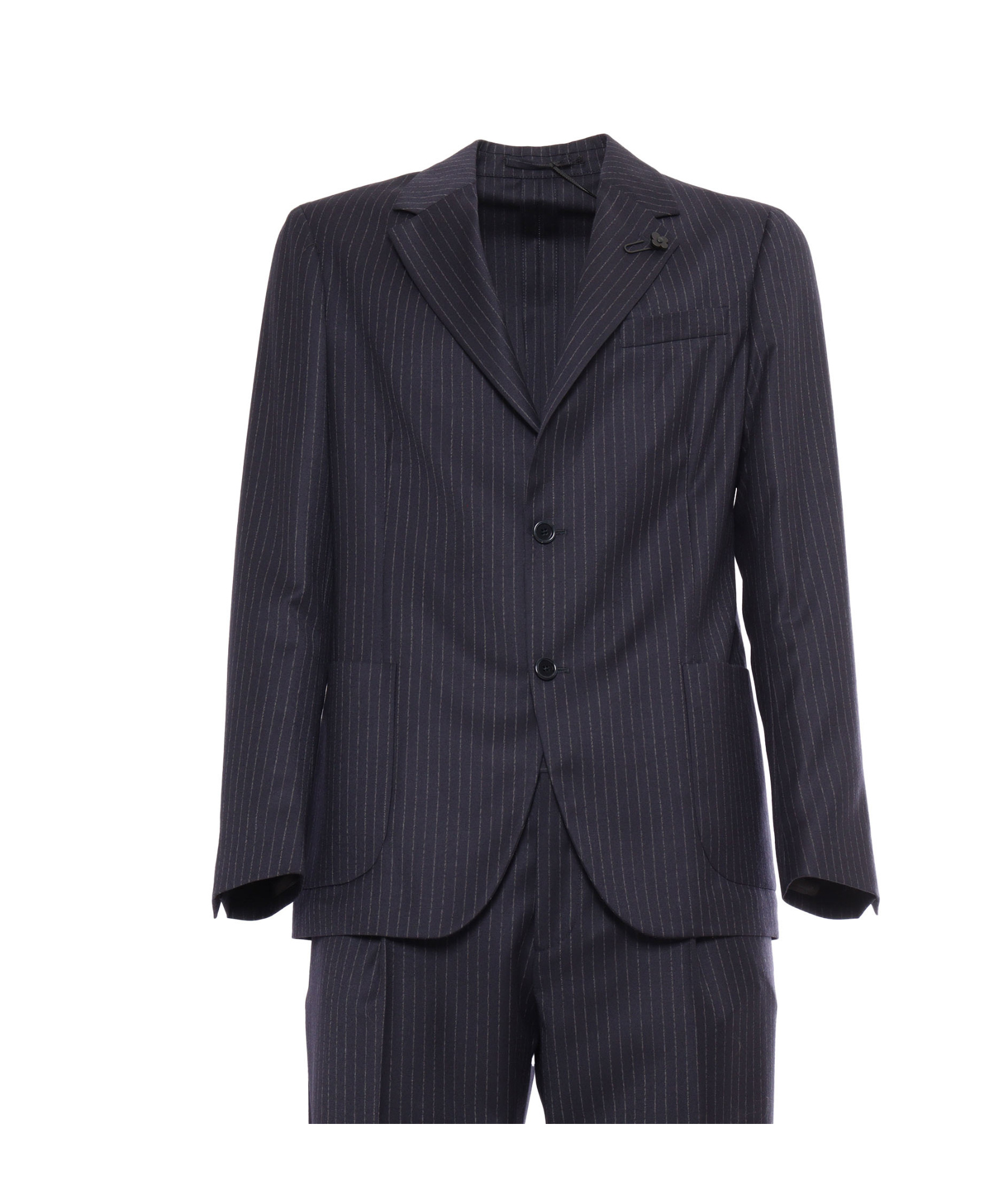 Shop Lardini Long-sleeved Suit In Black