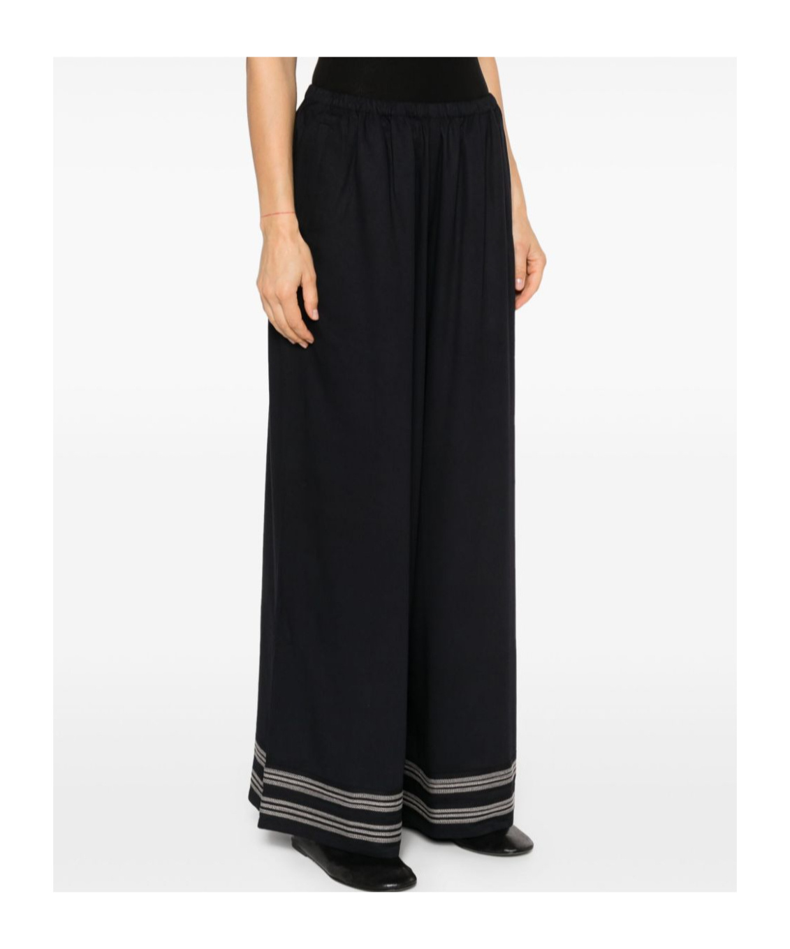Bode Wide-leg Casual Pants In Black
