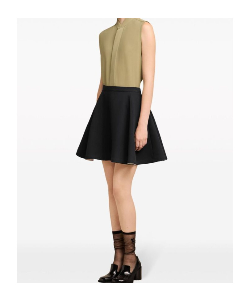Ami Alexandre Mattiussi Virgin Wool Skater Mini Skirt In Black