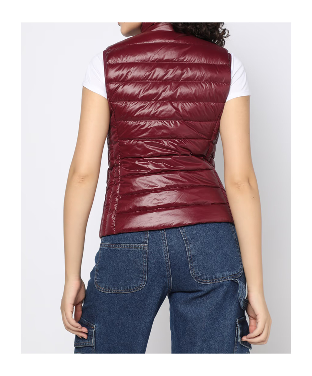 Armani Exchange Sleeveless Cotton Jacket In Red
