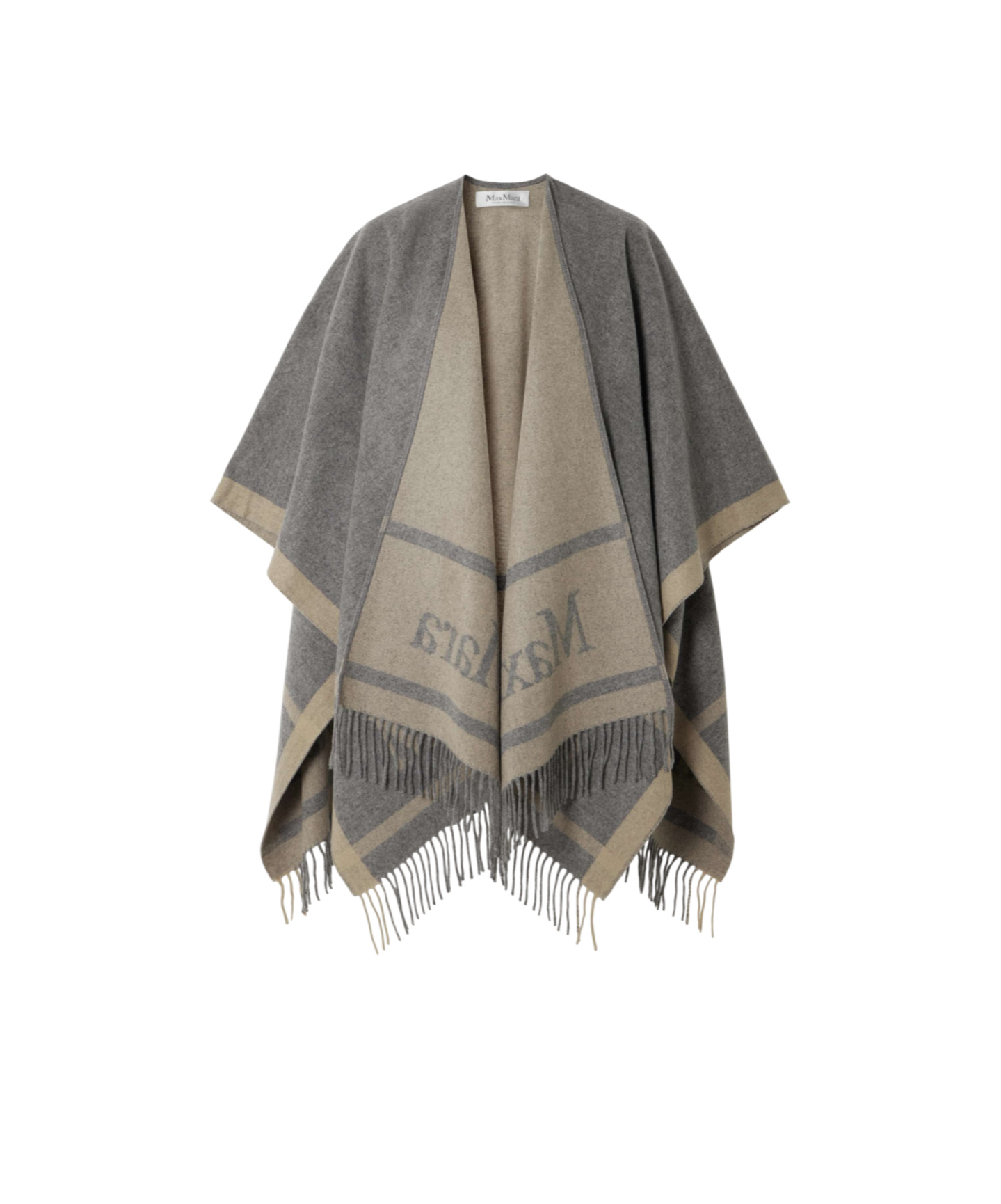 Max Mara Fringed Scarf In Gray