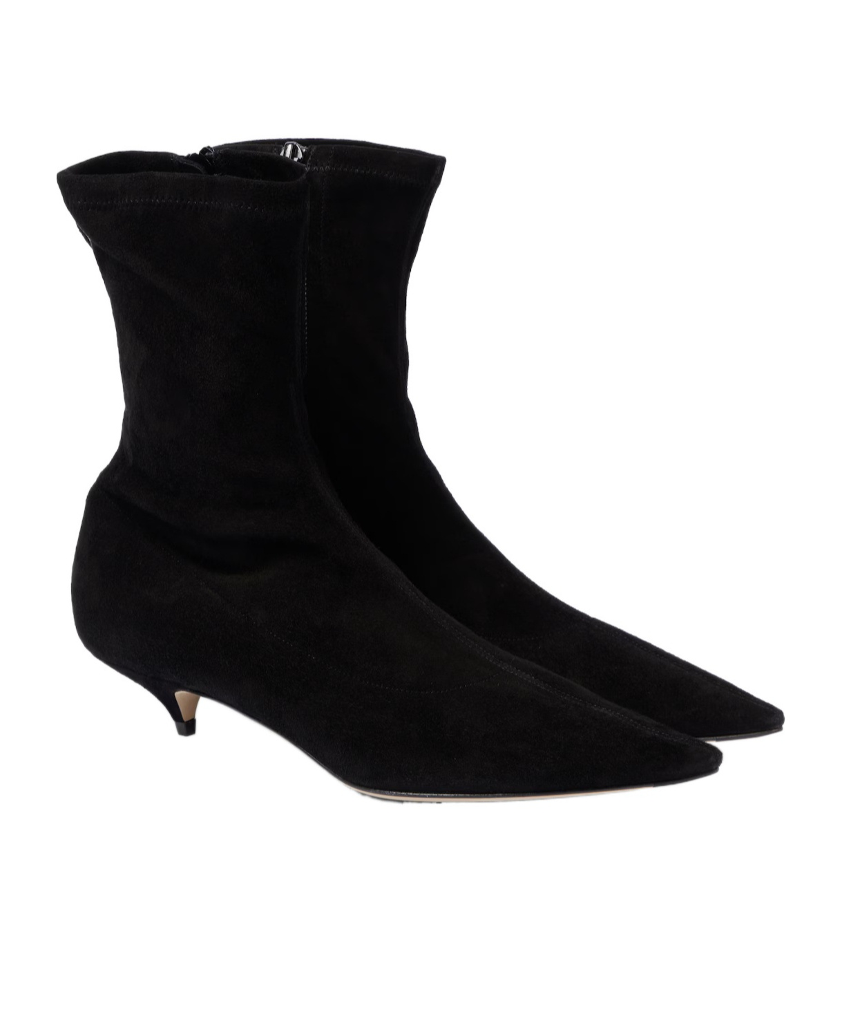 The Row Liisa Suede Ankle Boots In Black