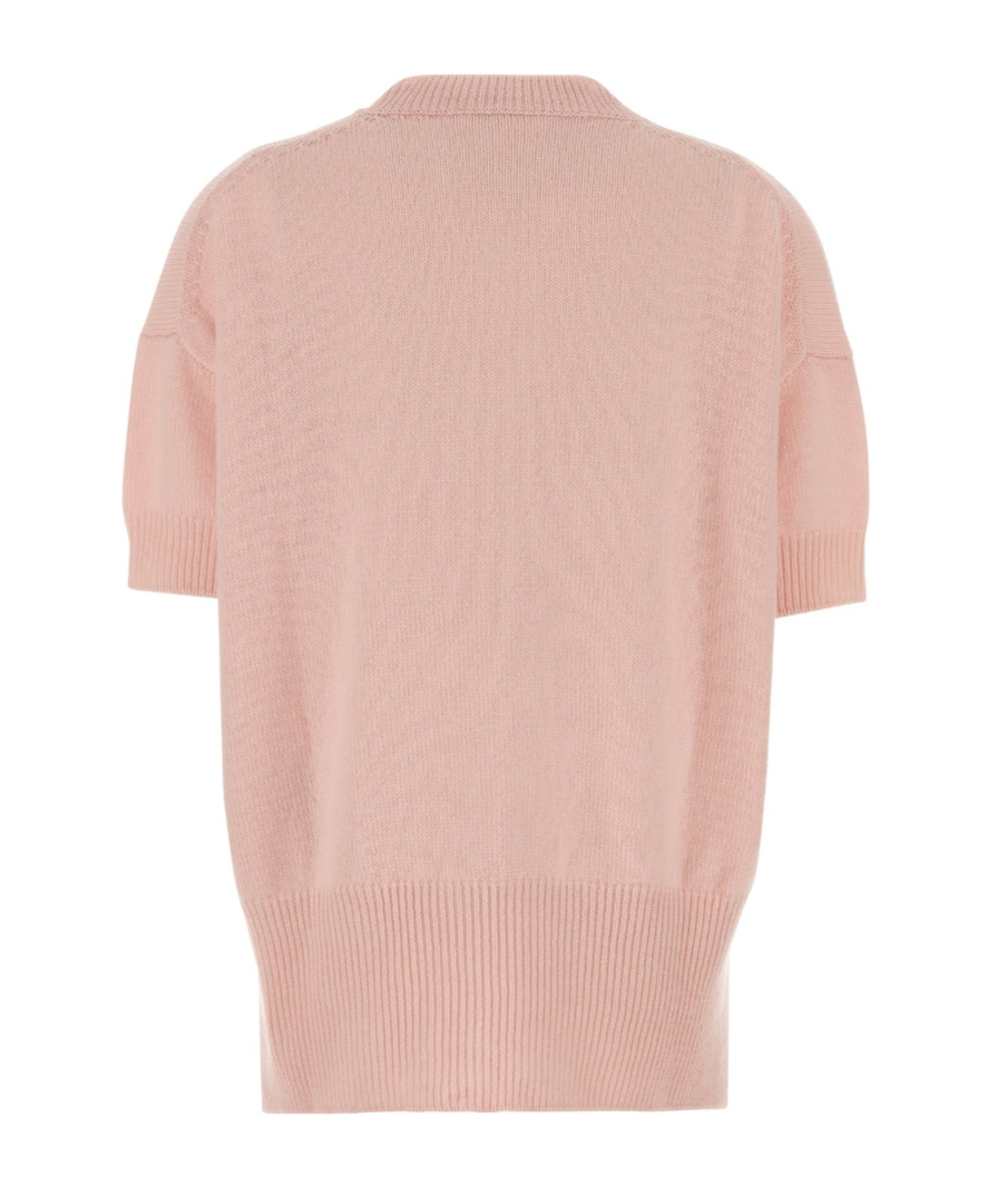 Jil Sander Cashmere Sweater With Short Sleeves And Crew Neck In Brown