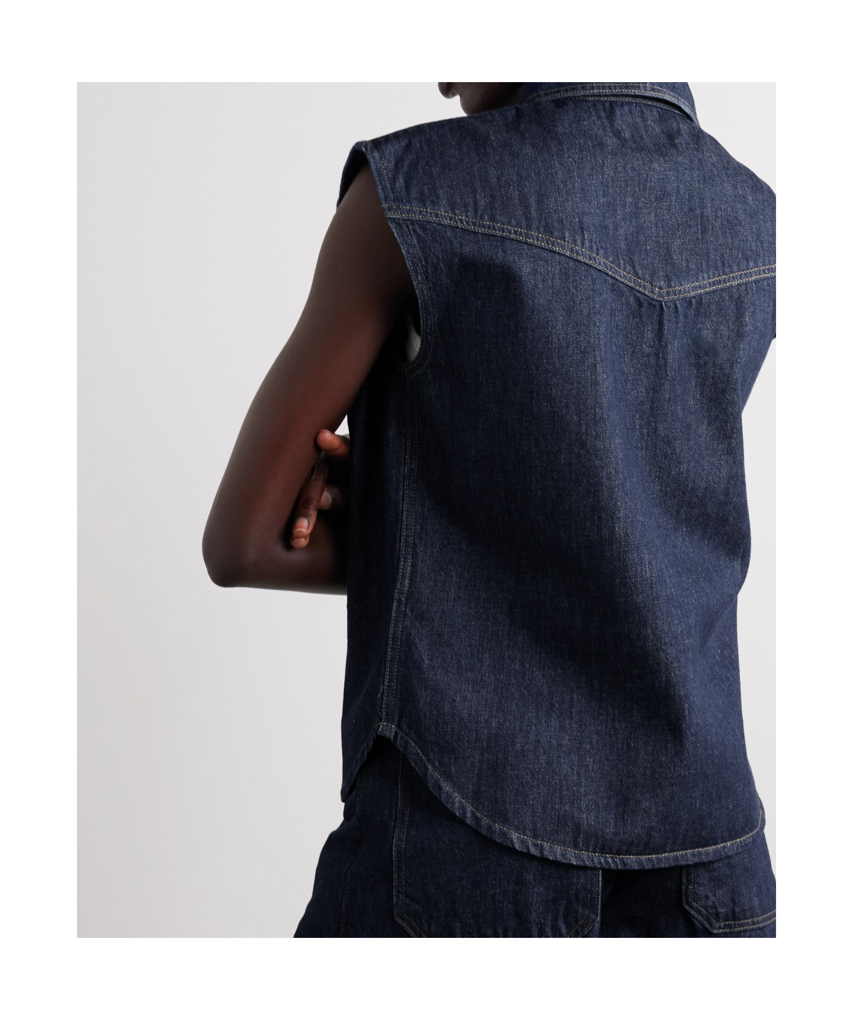 Agolde Sleeveless Vest In Blue