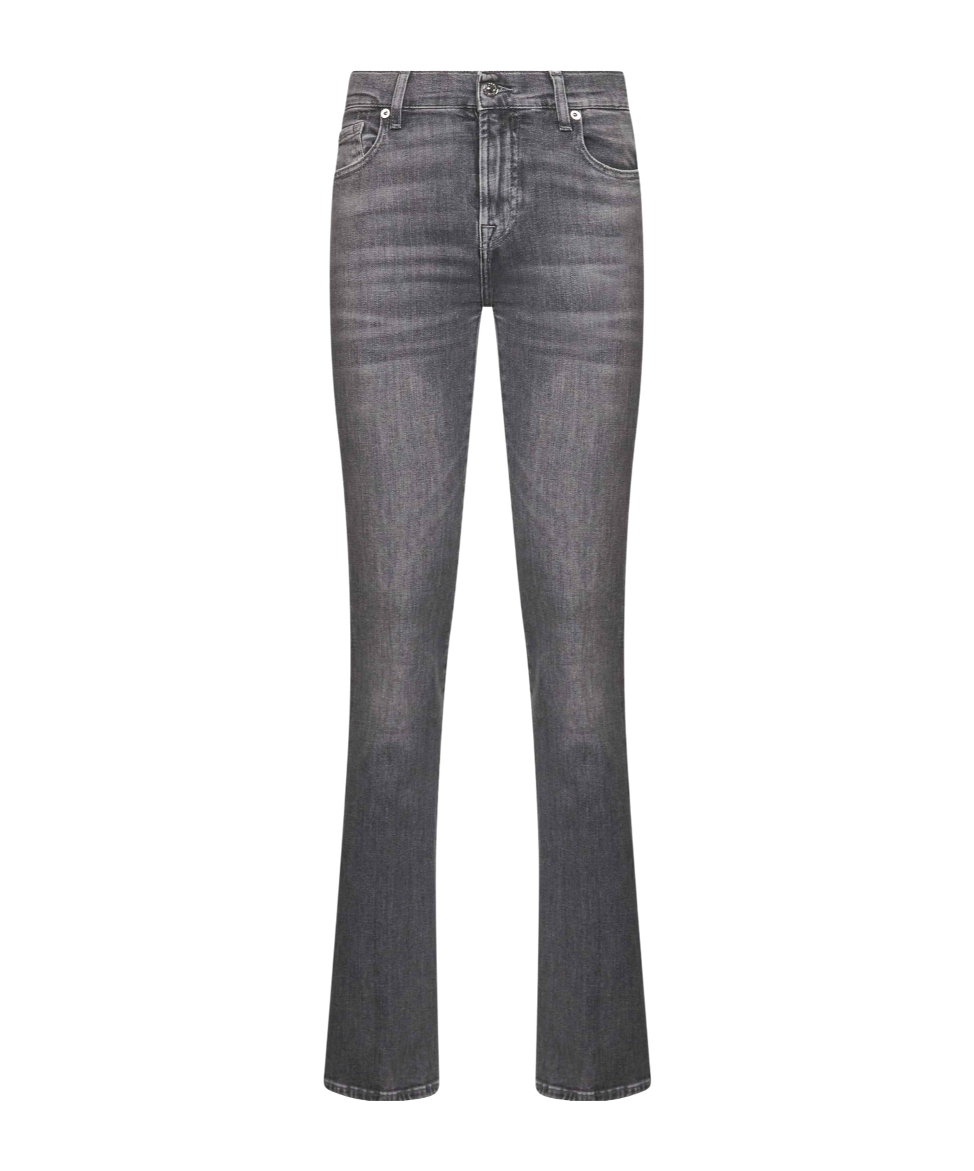 7 For All Mankind Washed Black Bootcut Jeans In Gray