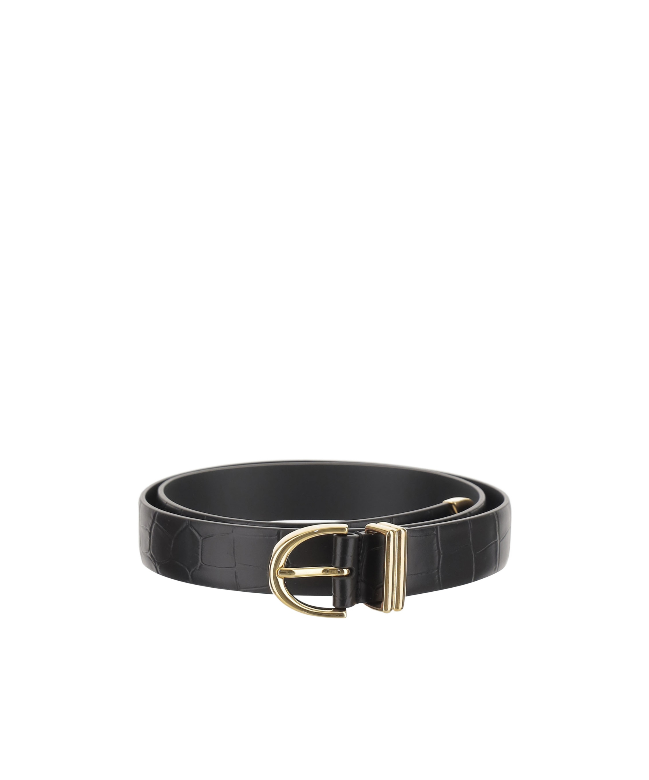 Khaite Crocodile-embossed Leather Belt In Black