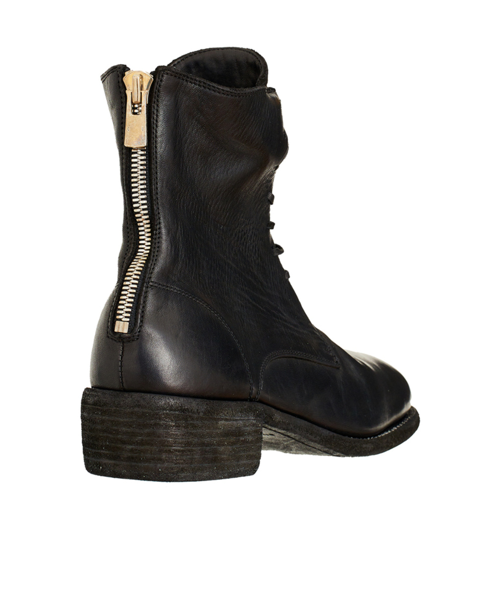 Guidi Stivale Allacciato In Pelle Con Zip In Black