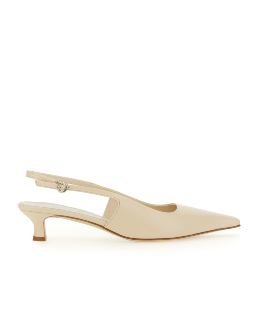Aeyde Catrina Leather Kitten-heel Slingback Pumps In Nude