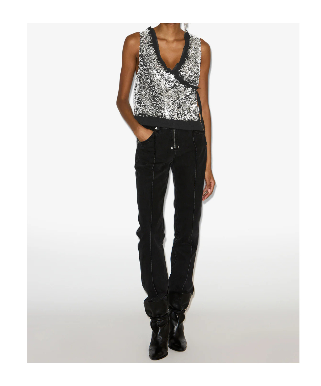 Isabel Marant Tahina Sequined Vest In Black