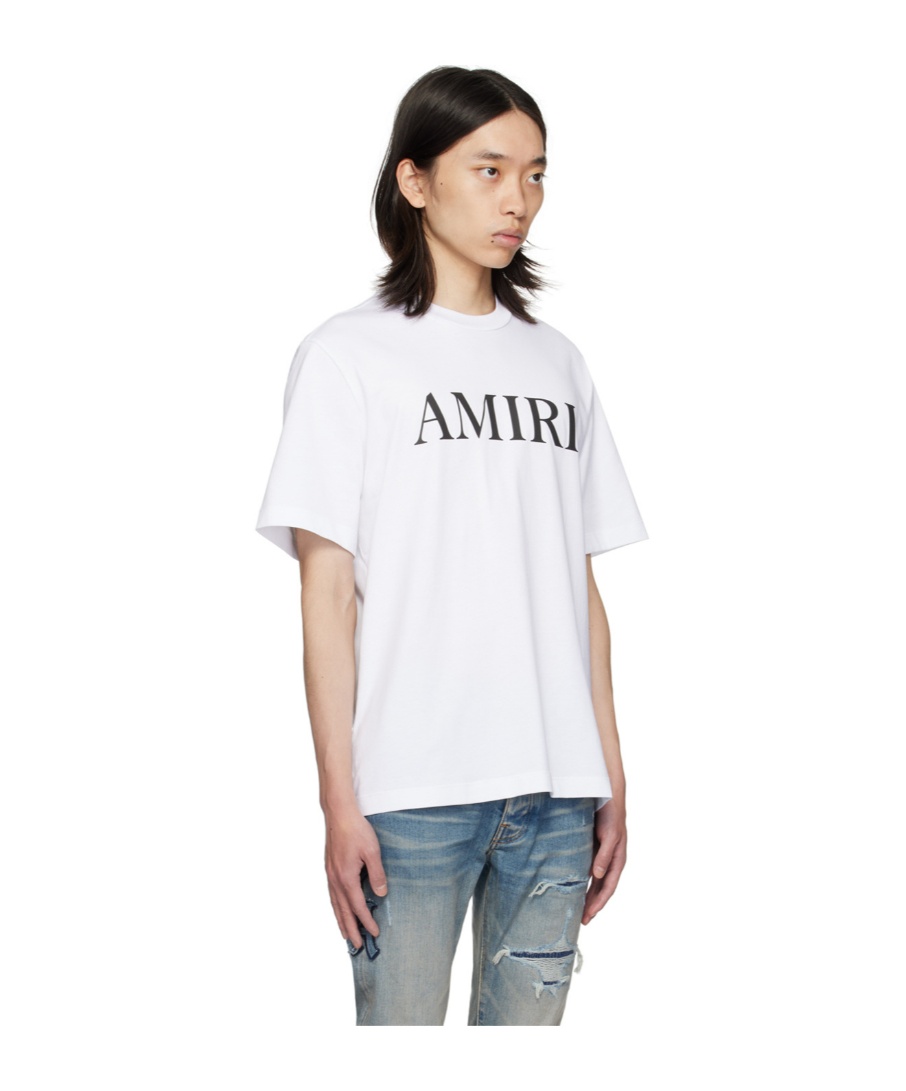 Amiri Cotton T-shirt With Front Logo Print In White