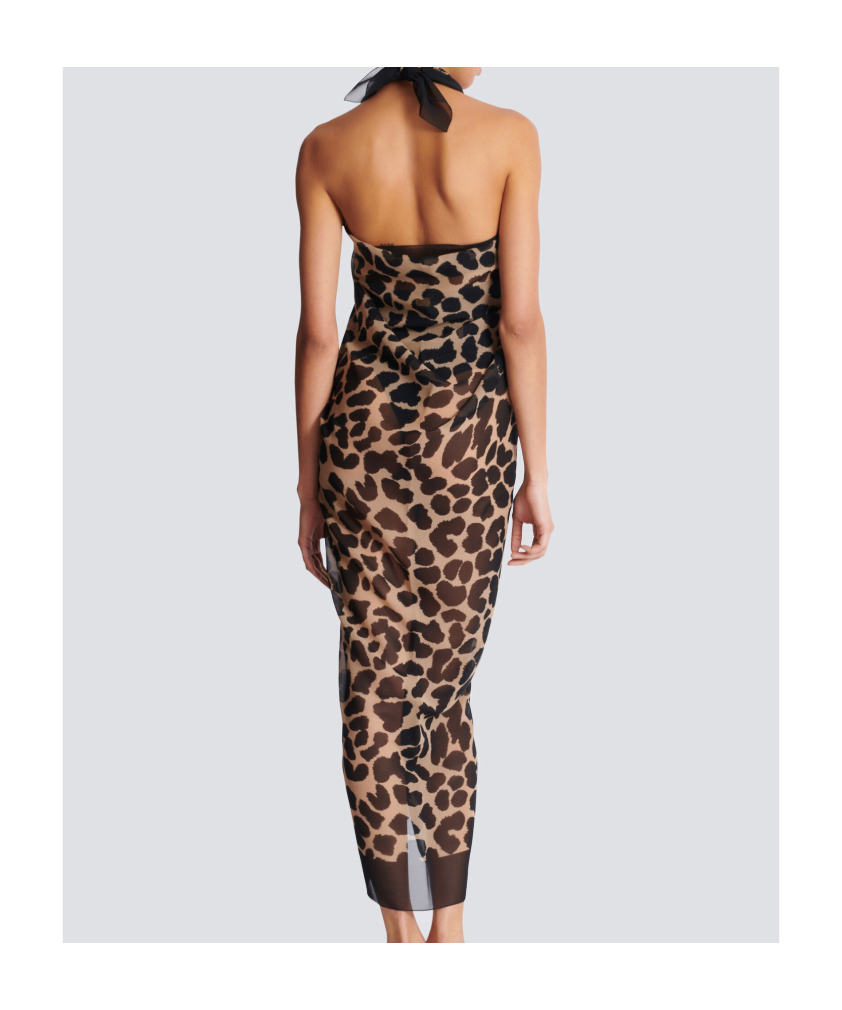 Balmain Leopard Print Beach Wrap In Animal Print
