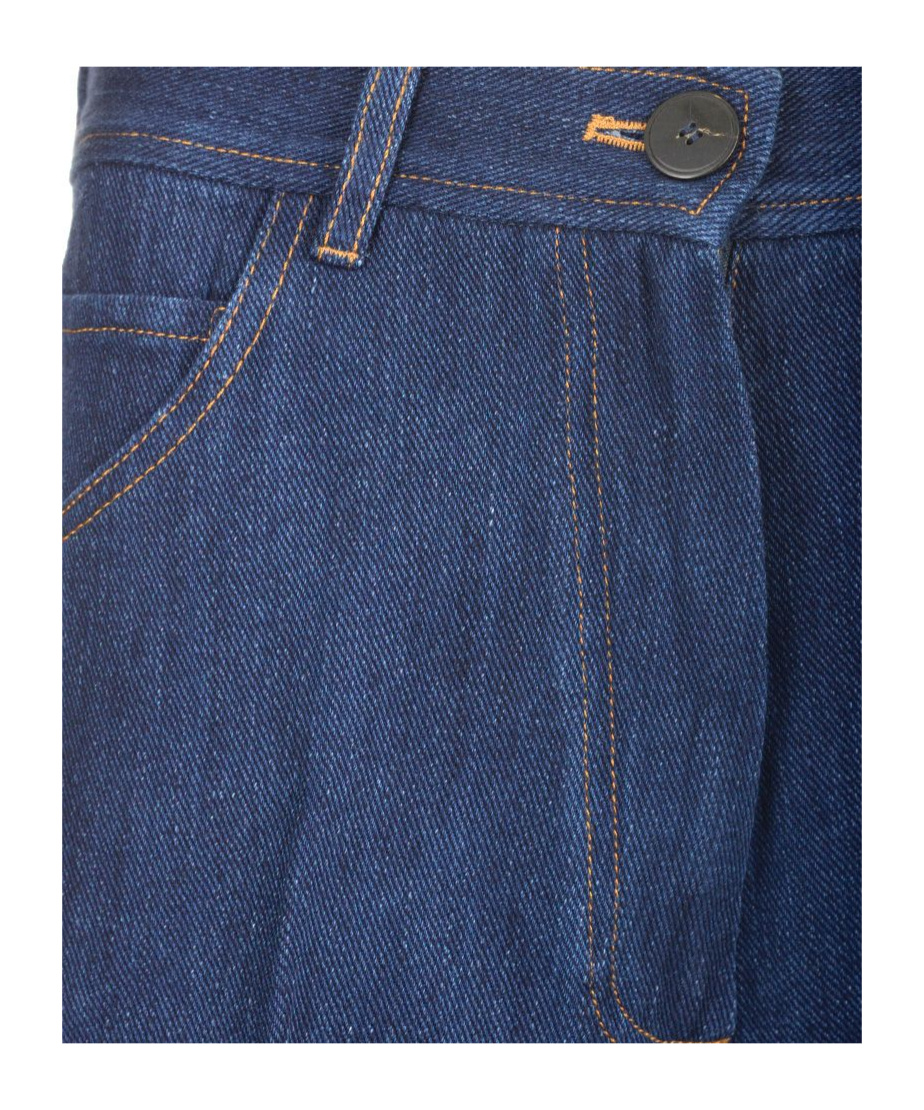 FORTE FORTE BELT-LOOP DENIM SHORTS