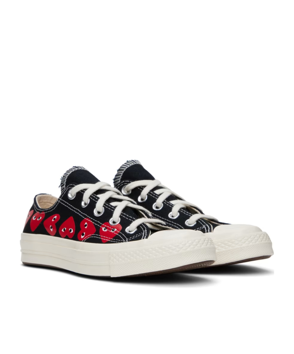 Comme Des Garçons Play X Converse Logo Low-cut Casual Shoes In White