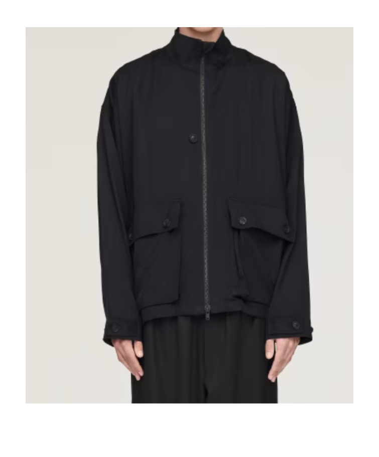 Y-3 Rayon Twill Zip Top In Black