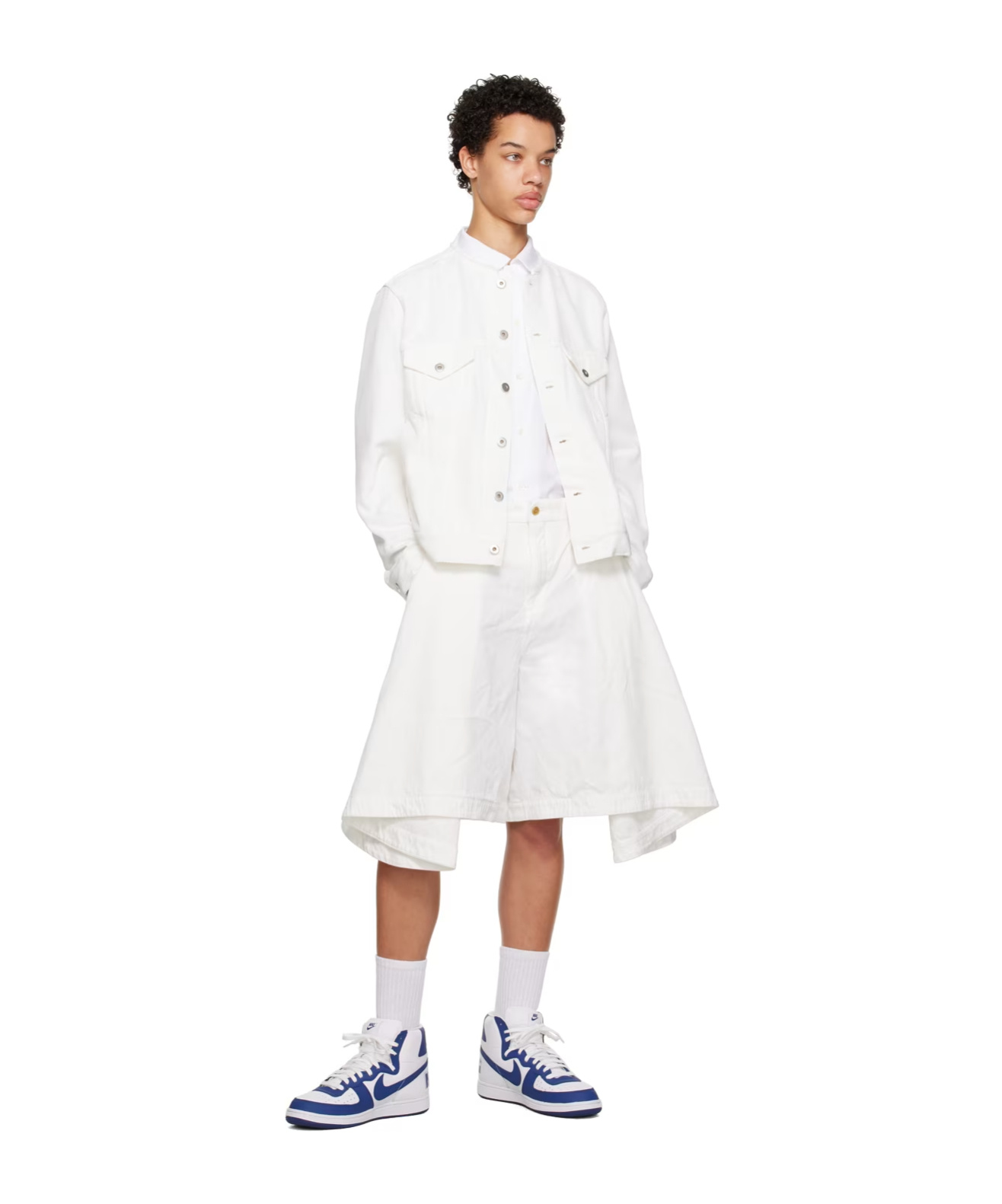 COMME DES GARÇONS RUFFLED ROUND-COLLAR CASUAL JACKET