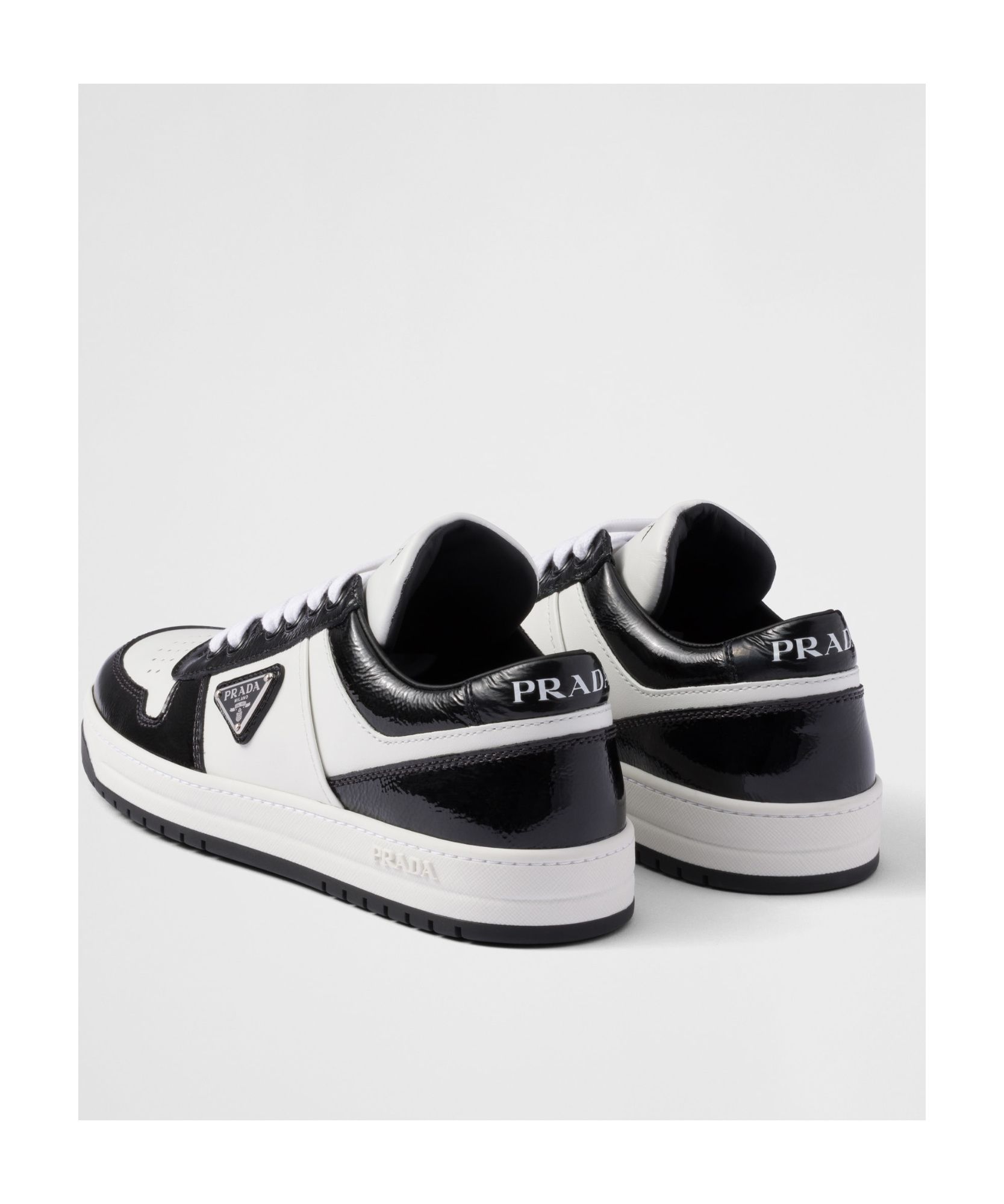Prada Low Sneakers Round Toe Leather Upper In White