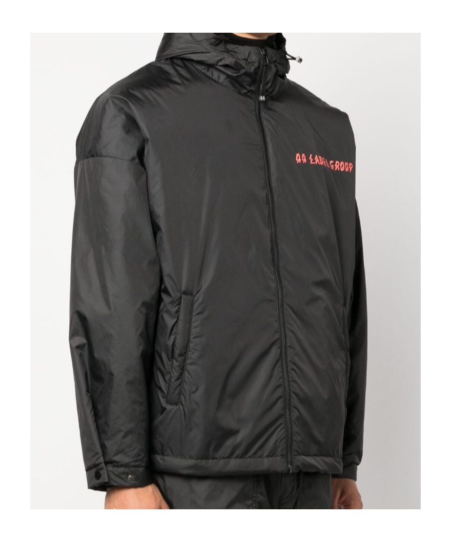 44 Label Group 44 Glass Heavy Center Hooded Jacket In Black