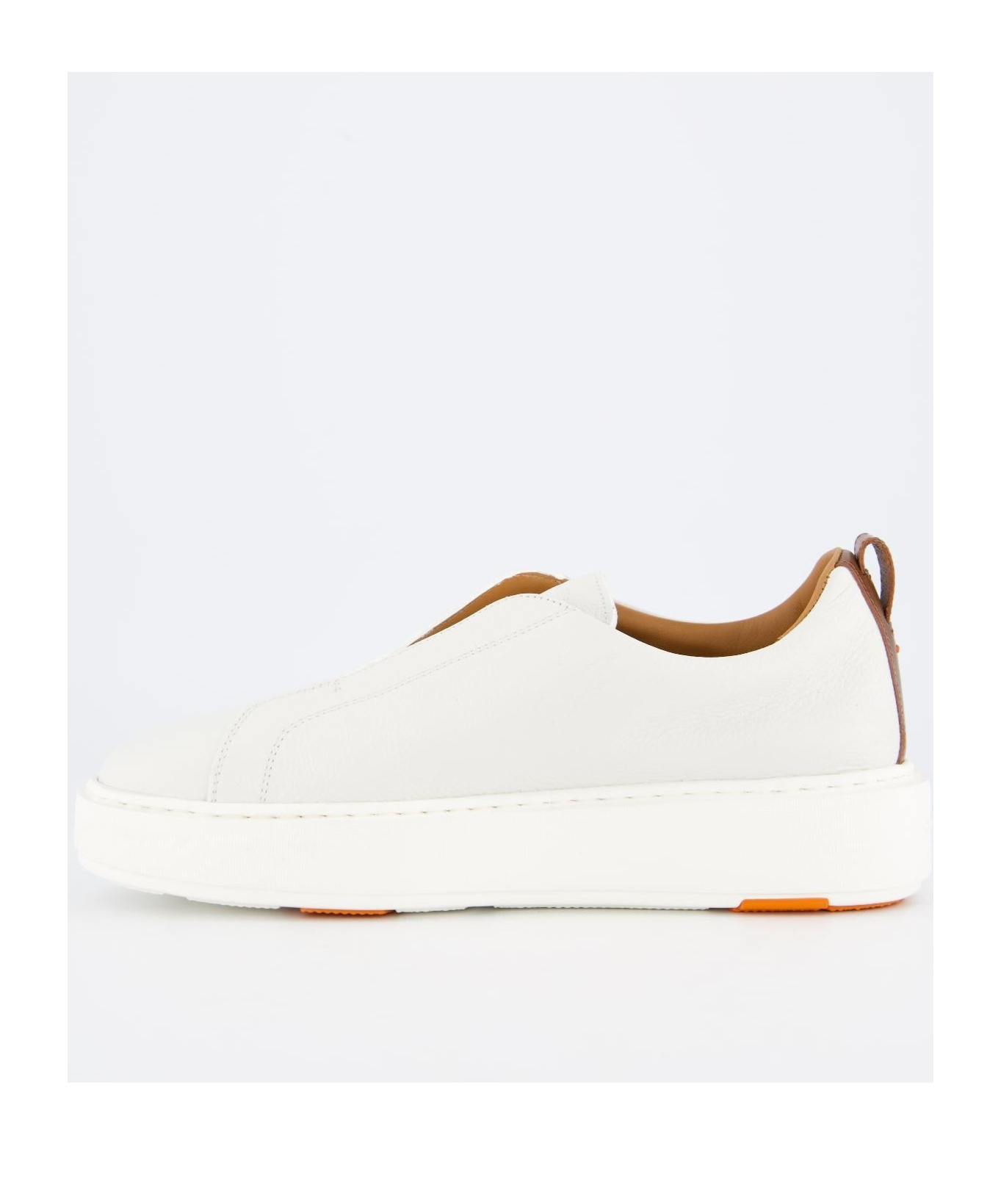 Santoni Leather Low-top Sneakers In White