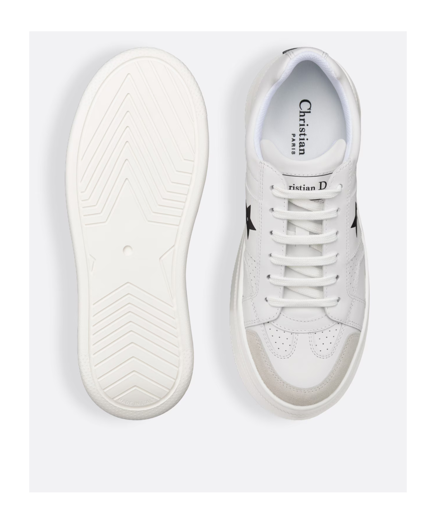 Dior Star Platform Sneakers In White