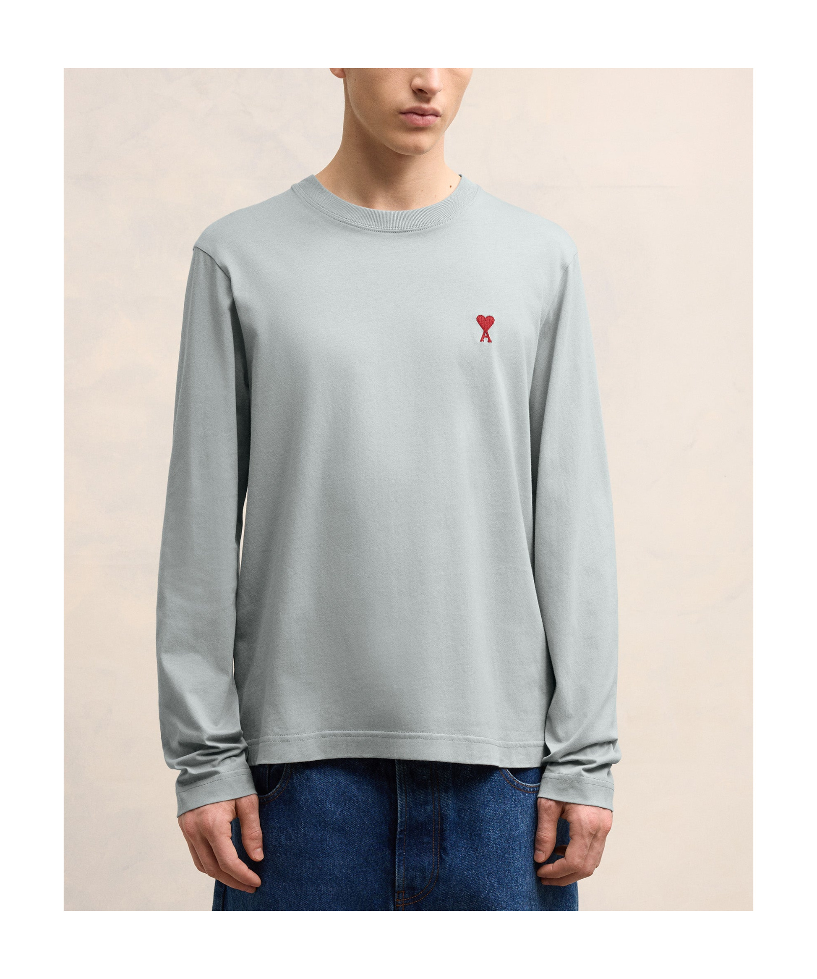 Ami Alexandre Mattiussi Long-sleeved T-shirt In Gray