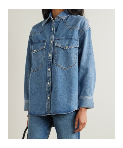 Agolde Lotta Organic Denim Shirt In Blue