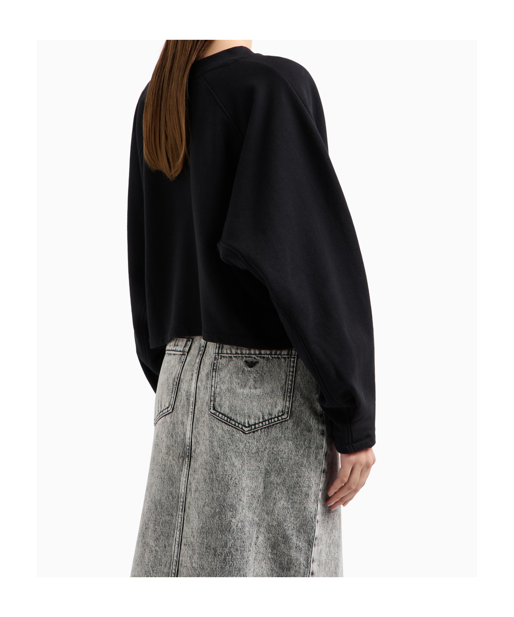 Shop Emporio Armani Logo-embroidered Sweatshirt In Black