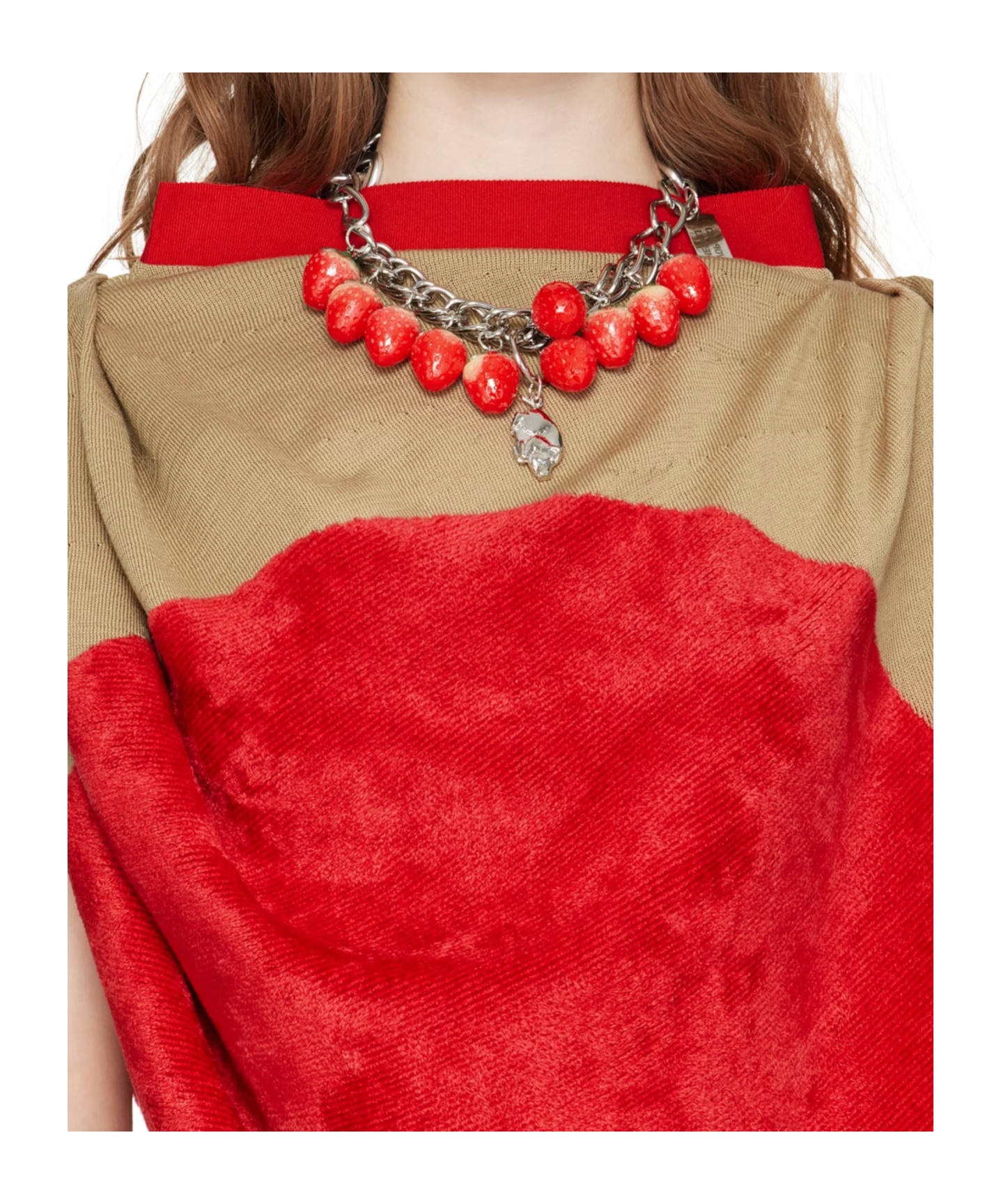 Chopova Lowena Silver Strawberry Piggy Necklace In White