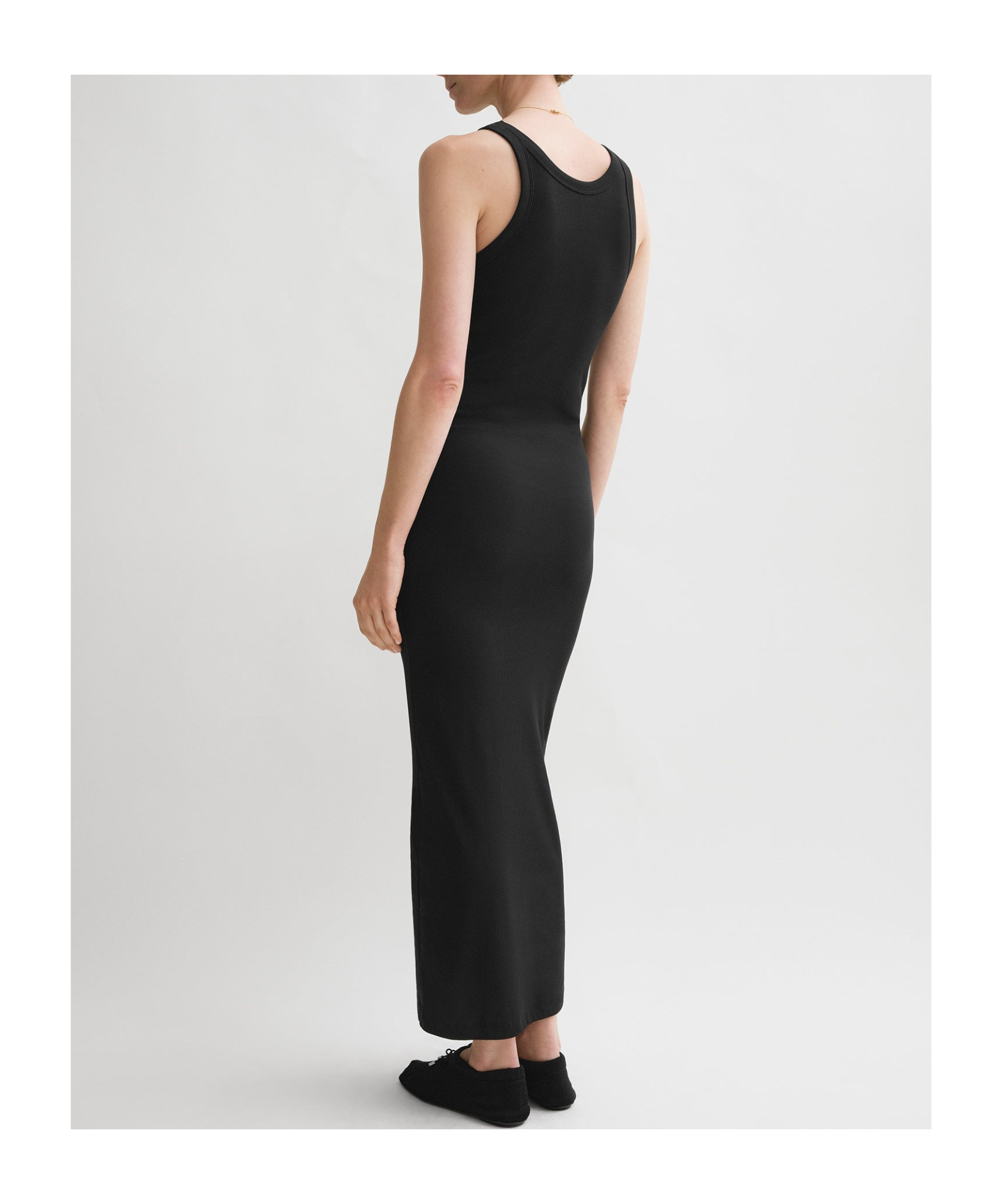 Shop Totême Sleeveless Organic Cotton Maxi Dress In Black