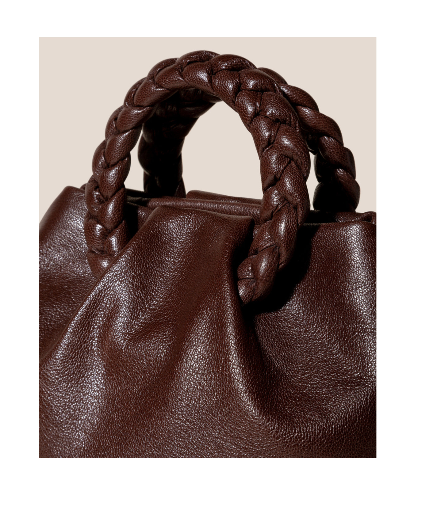 Hereu Fabricated Shoulder Bag With Handle In Brown