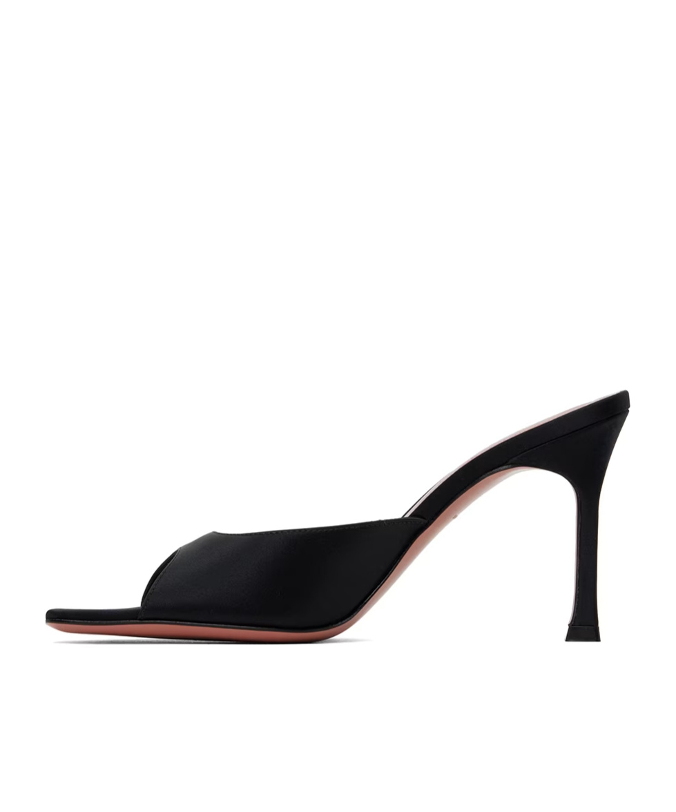 Amina Muaddi Alexa Slipper 90 Open-toed Heels Sandals In Black