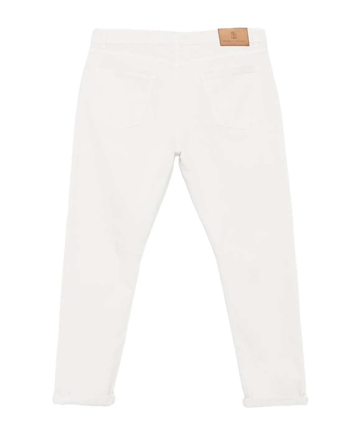 Brunello Cucinelli Logo-plaque Five-pocket Denim Pants In White