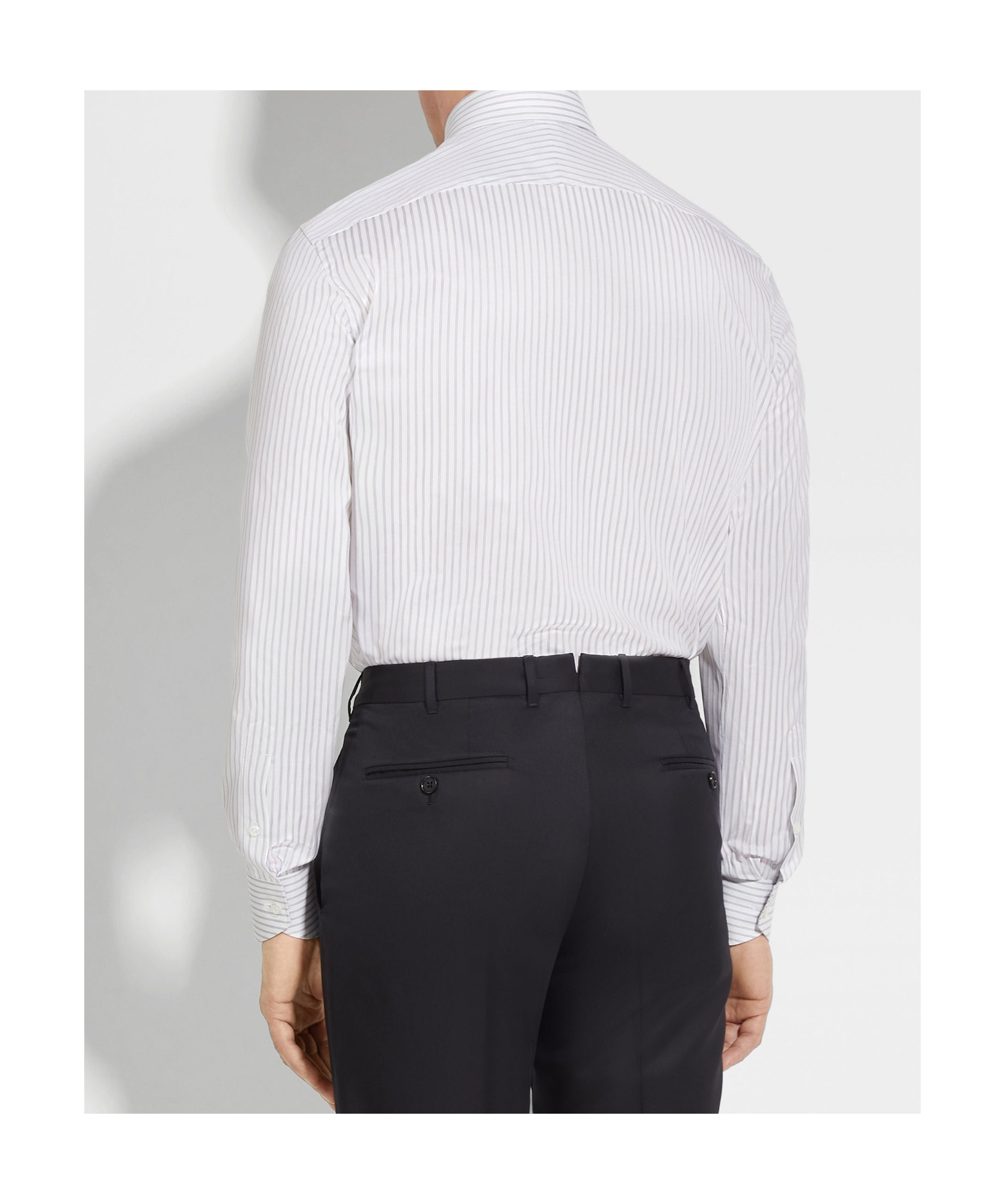 Zegna Centoventimila Striped Cotton Shirt In White